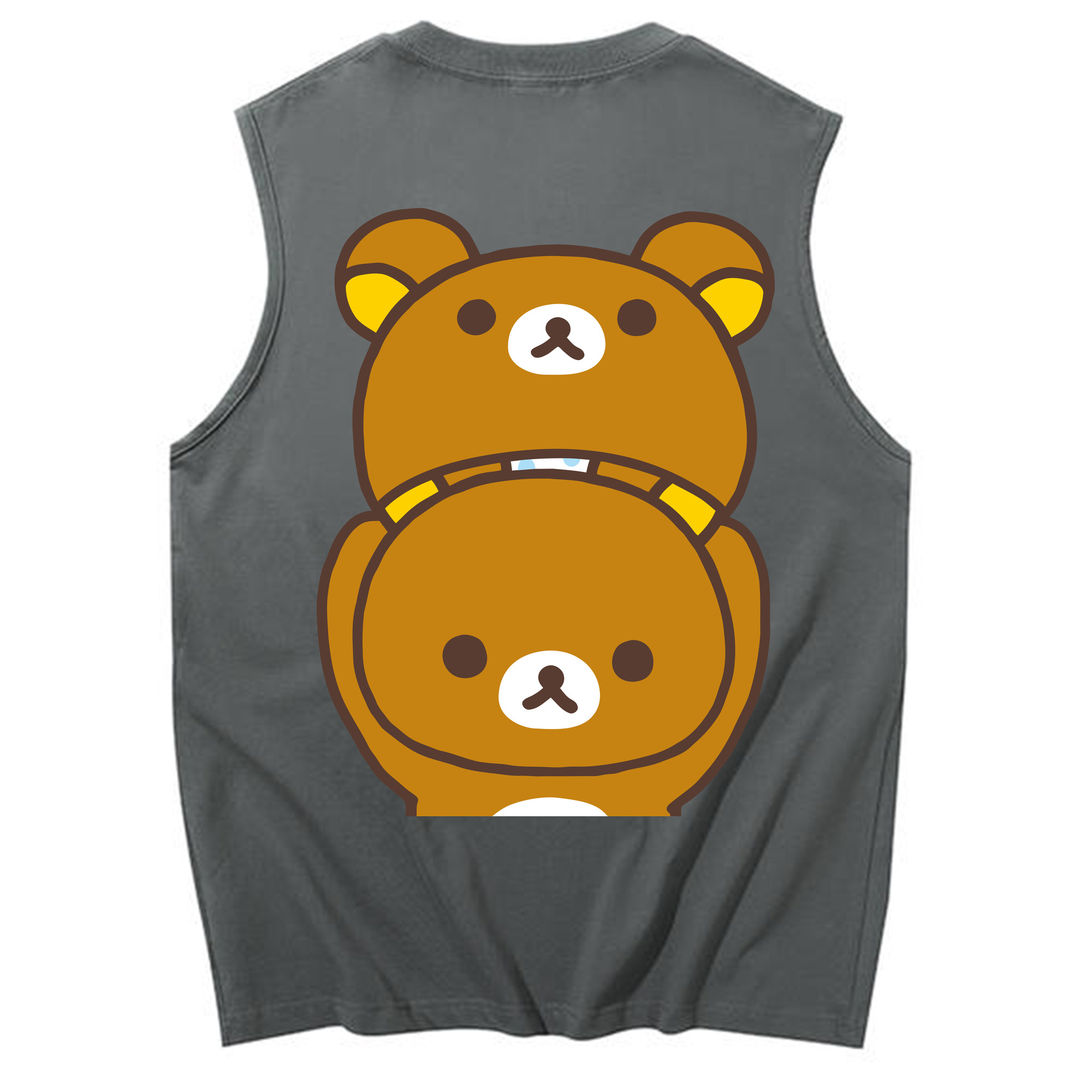 （画像用） リラックマ リラックマ キイロイトリ Rilakkuma Korilakkuma Kiiroitori コットン100％タンクトップ（背面プリント）